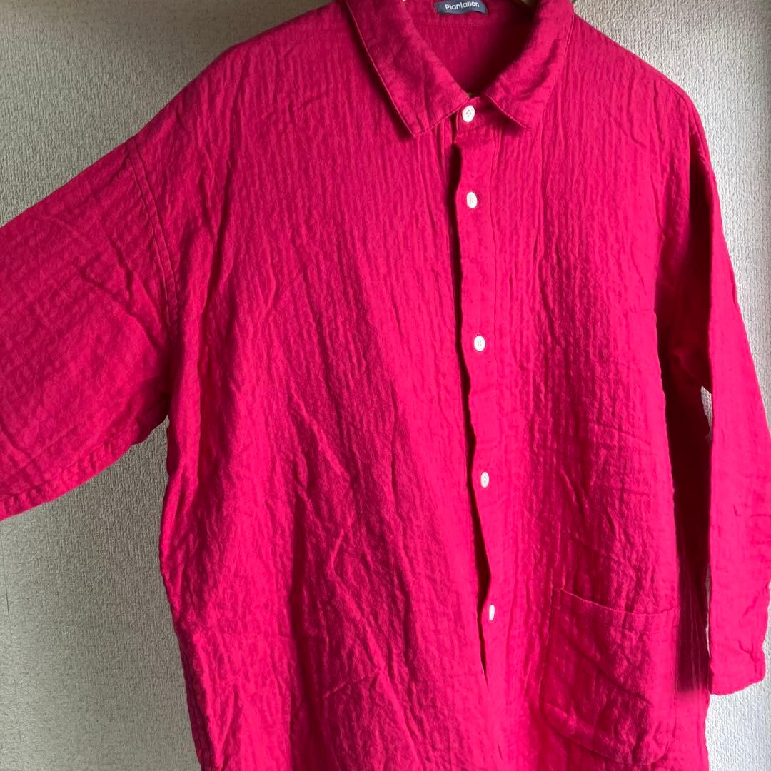 【美品】plantation マシュマロガーゼブラウス