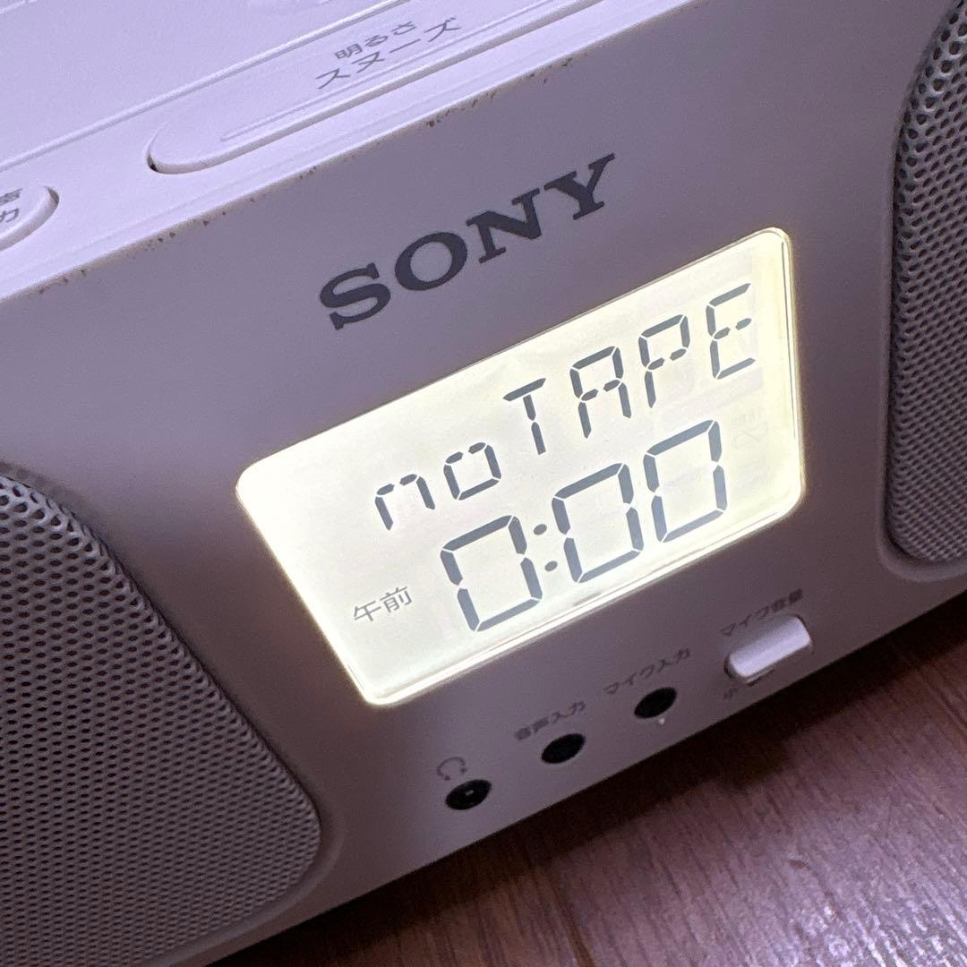SONY CD ラジオ カセットデッキ白 CFD-S401 ラジカセ ポータブル