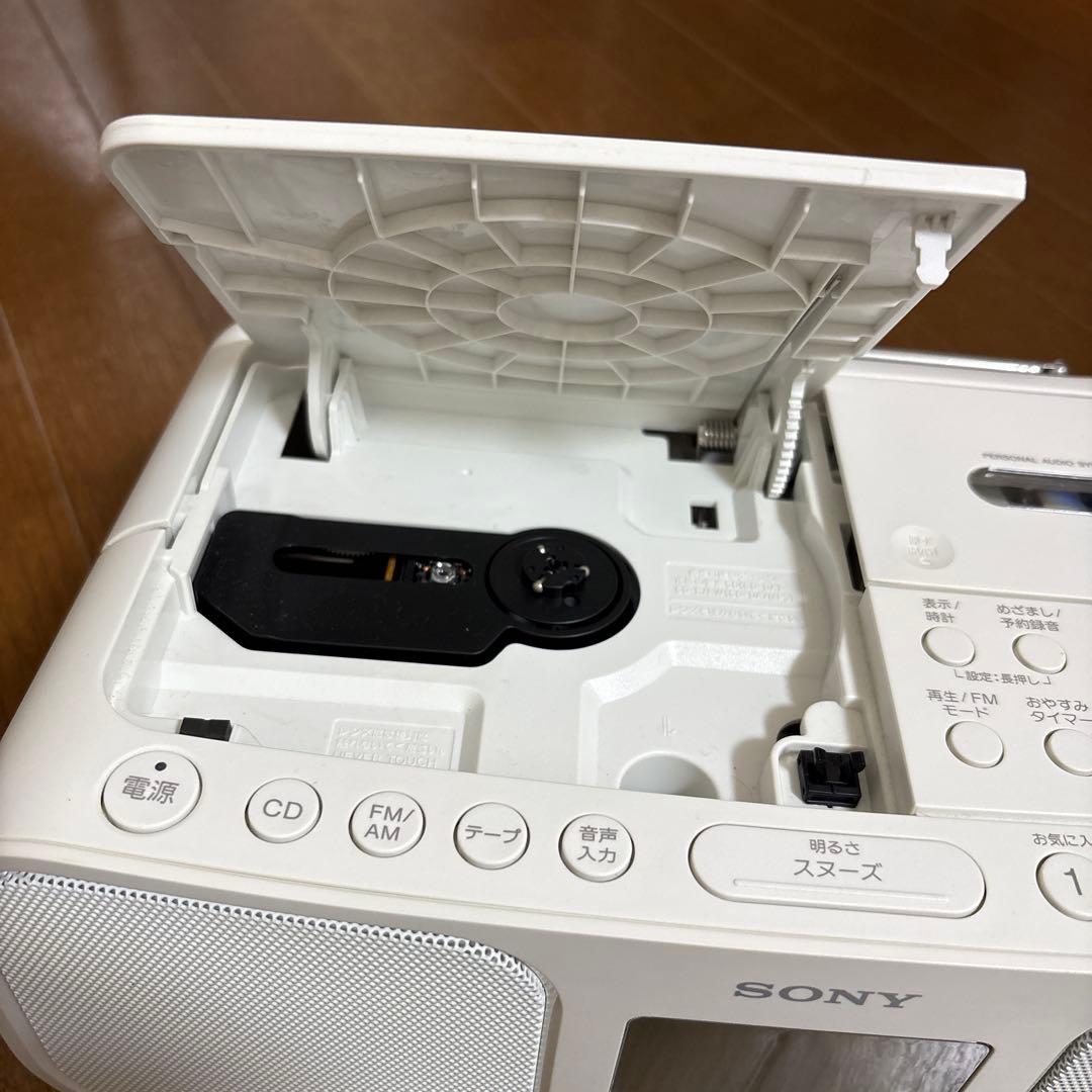 SONY CD ラジオ カセットデッキ白 CFD-S401 ラジカセ ポータブル