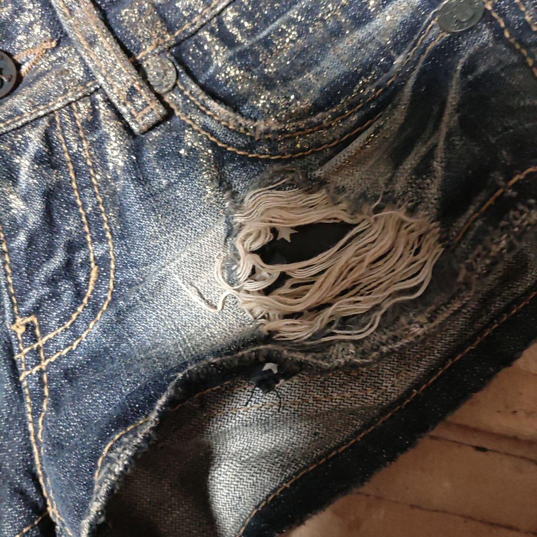 ダイヤ JEANS ダメージショートパンツ23インチ