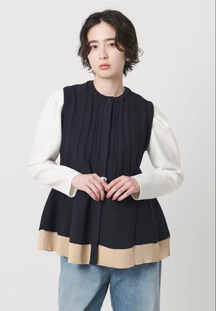 極美品 ユナイテッドアローズ UNITED ARROWS ベスト ペプラム