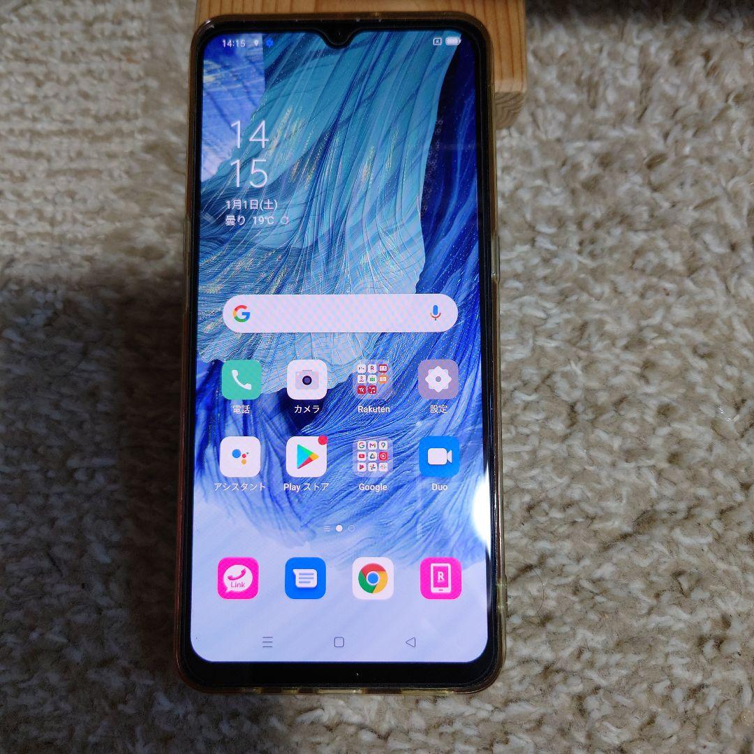 OPPO A73 ネイビー 本体 透明ケース付き