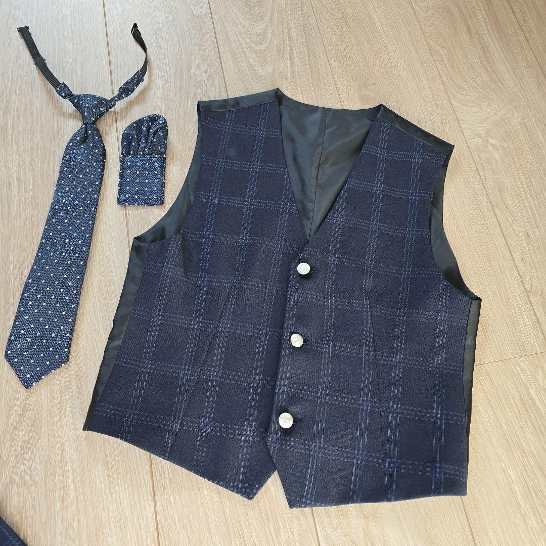 スーツ　　160cm　3ピース　卒業式　冠婚葬祭　フォーマル　美品　チェック