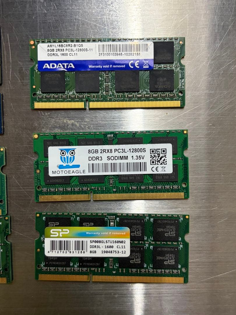 し*ん様 Micron他 メモリ 8GB 12枚 計96GB DDR3L ノート