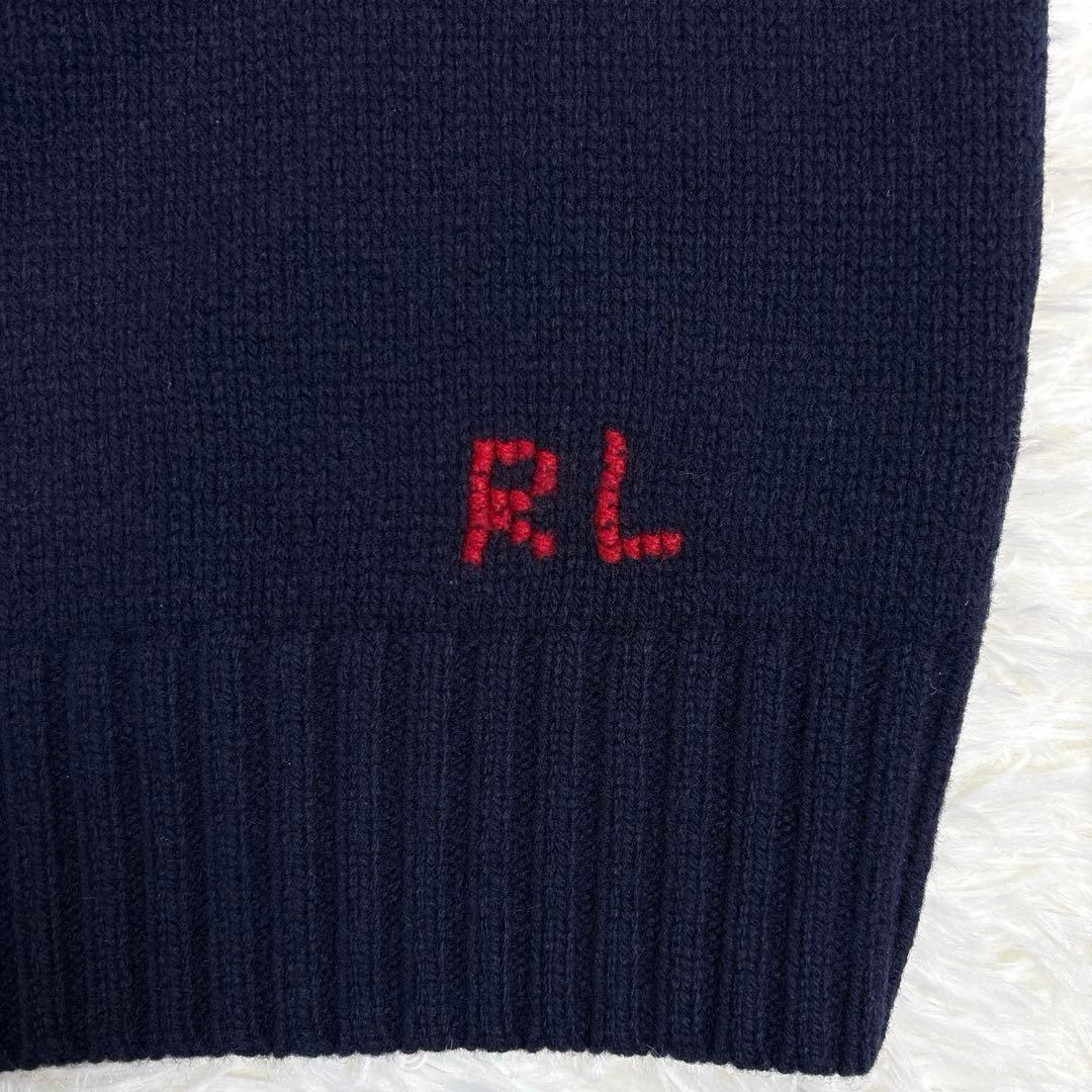 ✨MLBヤンキース✨ラルフローレン　ポロベア　ニット　セーター　ウール　紺　XL
