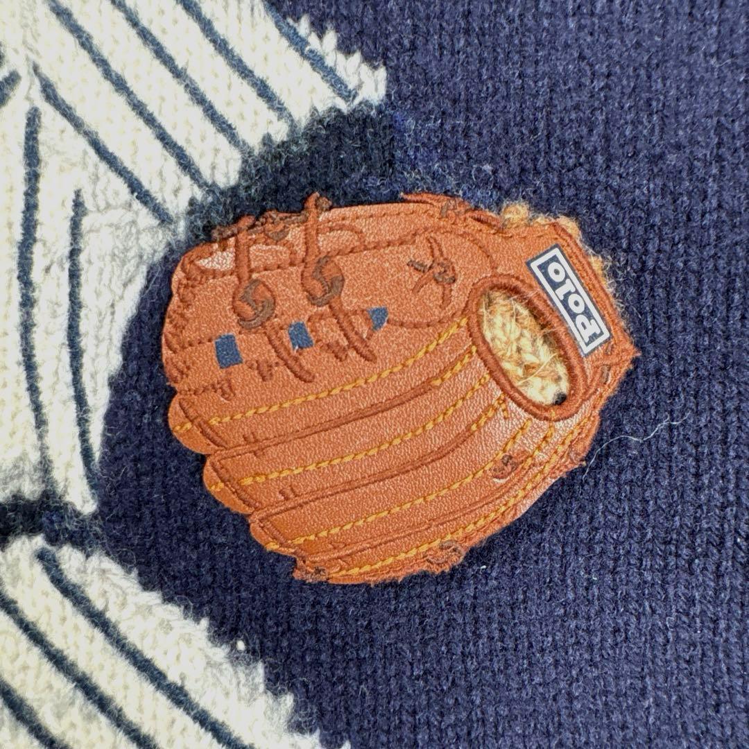 ✨MLBヤンキース✨ラルフローレン　ポロベア　ニット　セーター　ウール　紺　XL
