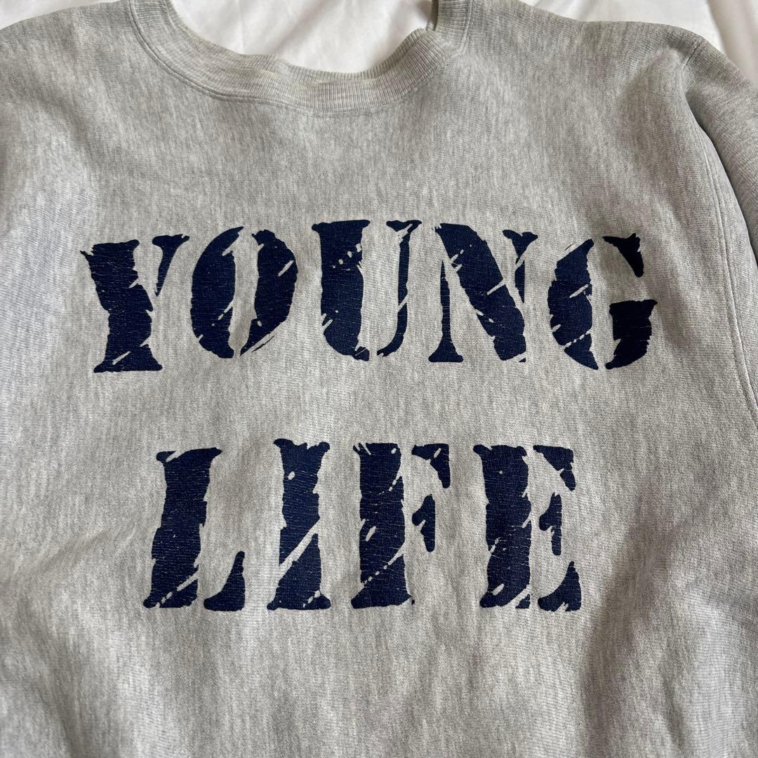 道*ン様 90s champion リバースウィーブ　YOUNG LIFE ビン