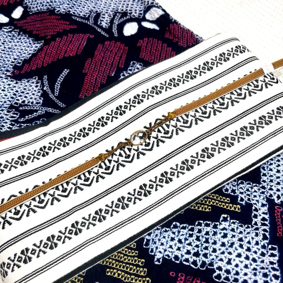 有松鳴海絞り夏着物 浴衣 大輪花繋ぎ菖蒲柄 洗い済み