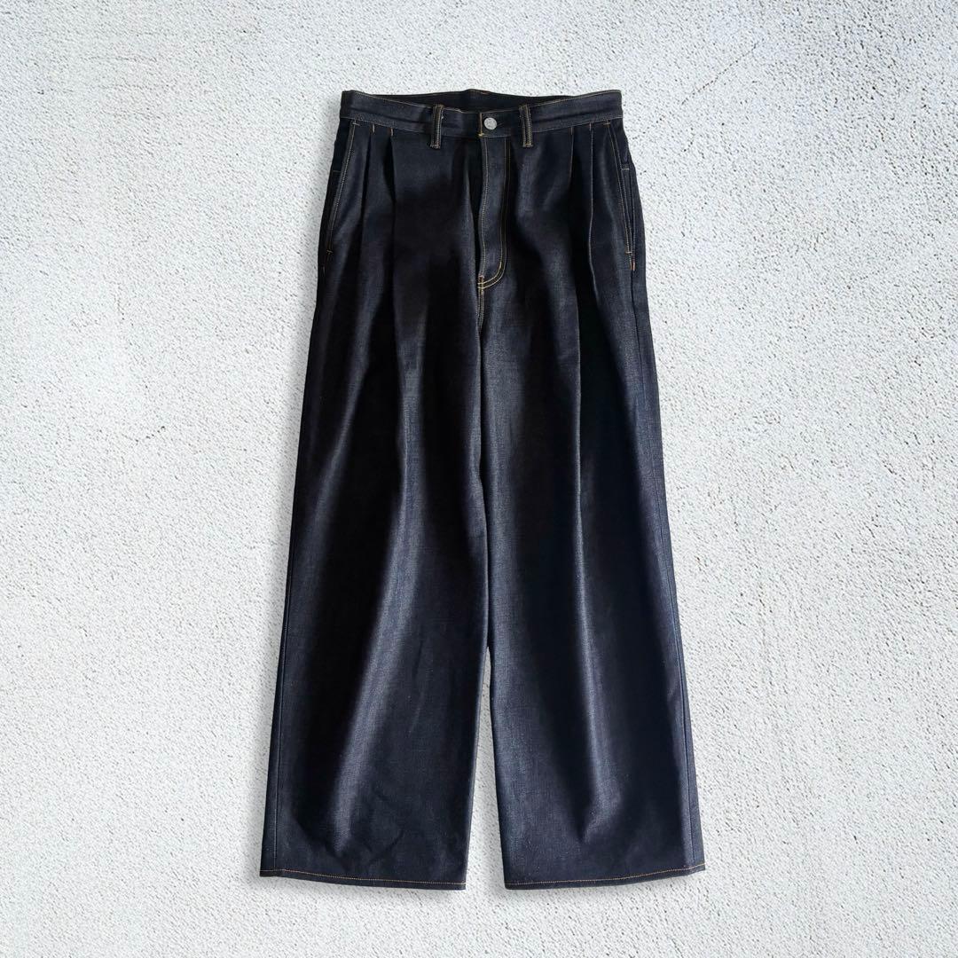 2TUCK WIDE DENIM PANTS -ENTASIS Mk-Ⅱ-