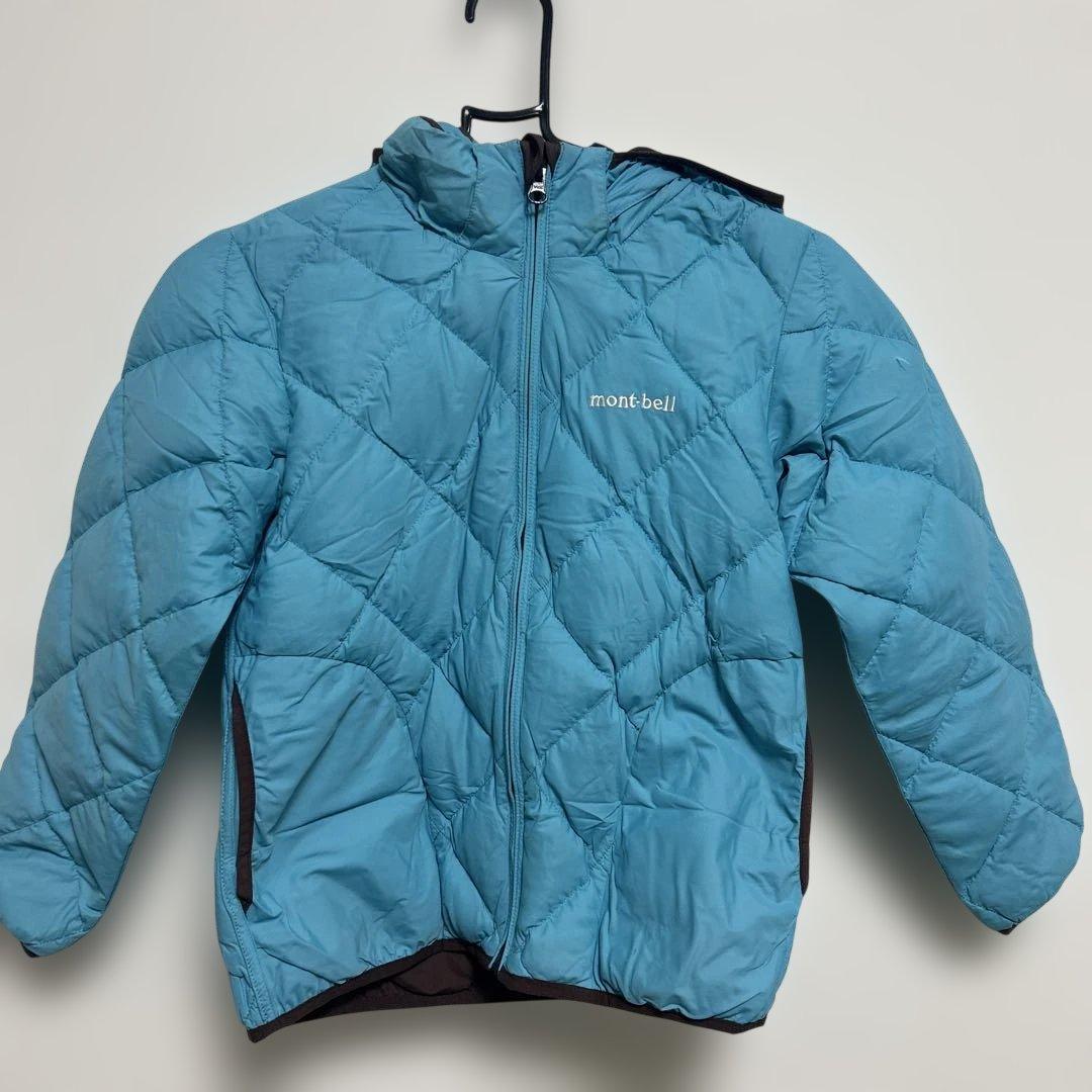 mont-bellキルティングリバーシブル ダウンジャケット水色茶色
