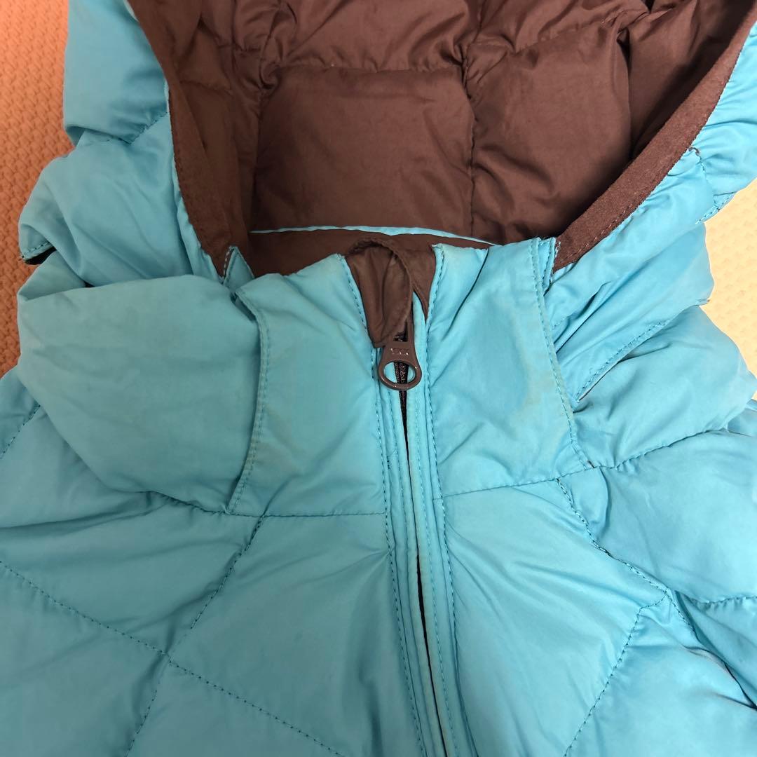 mont-bellキルティングリバーシブル ダウンジャケット水色茶色