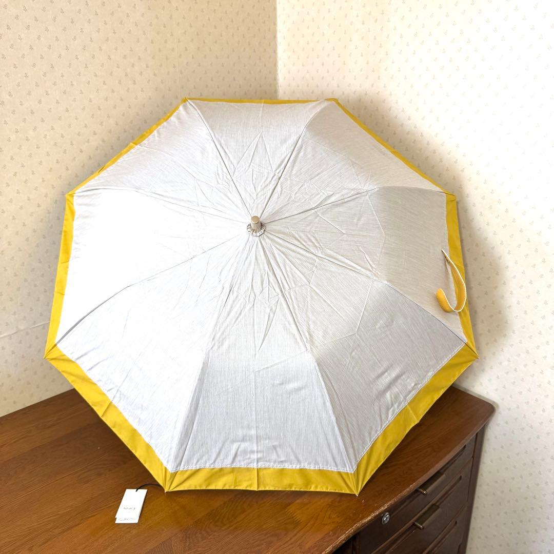 ★新品★GRACY　晴雨兼用　日傘　楽折　遮光　遮熱　バイカラー　イエロー