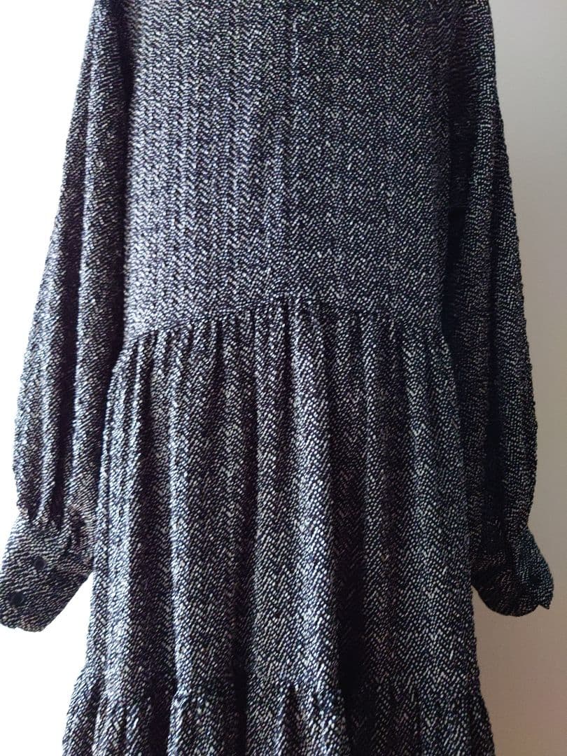 美品【イアパピヨネ スミスタイル】スタンドカラーティアードロングワンピース