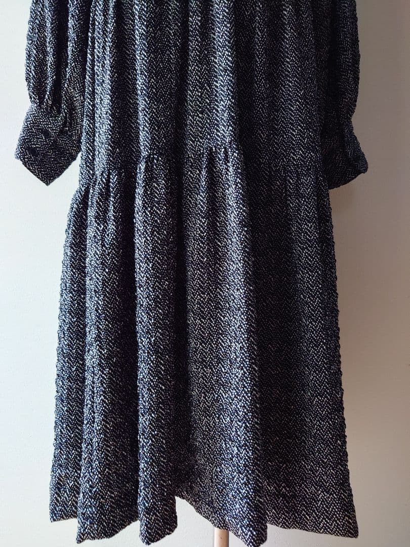 美品【イアパピヨネ スミスタイル】スタンドカラーティアードロングワンピース