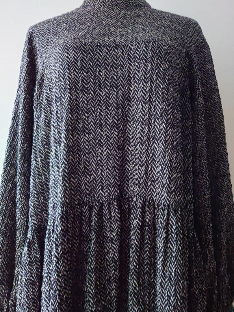 美品【イアパピヨネ スミスタイル】スタンドカラーティアードロングワンピース