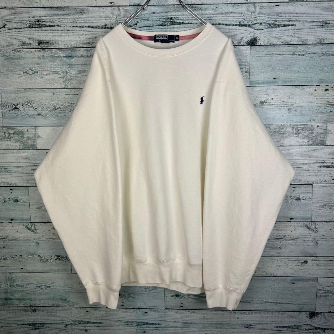 ラルフローレン 刺繍ロゴ トレーナー スウェット ホワイト XL 5687
