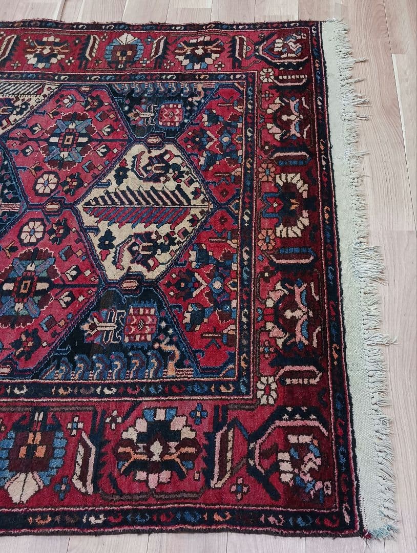 Y3071 バクティアリ産 ウール 手織絨毯 307×169㎝ トライバルラグ