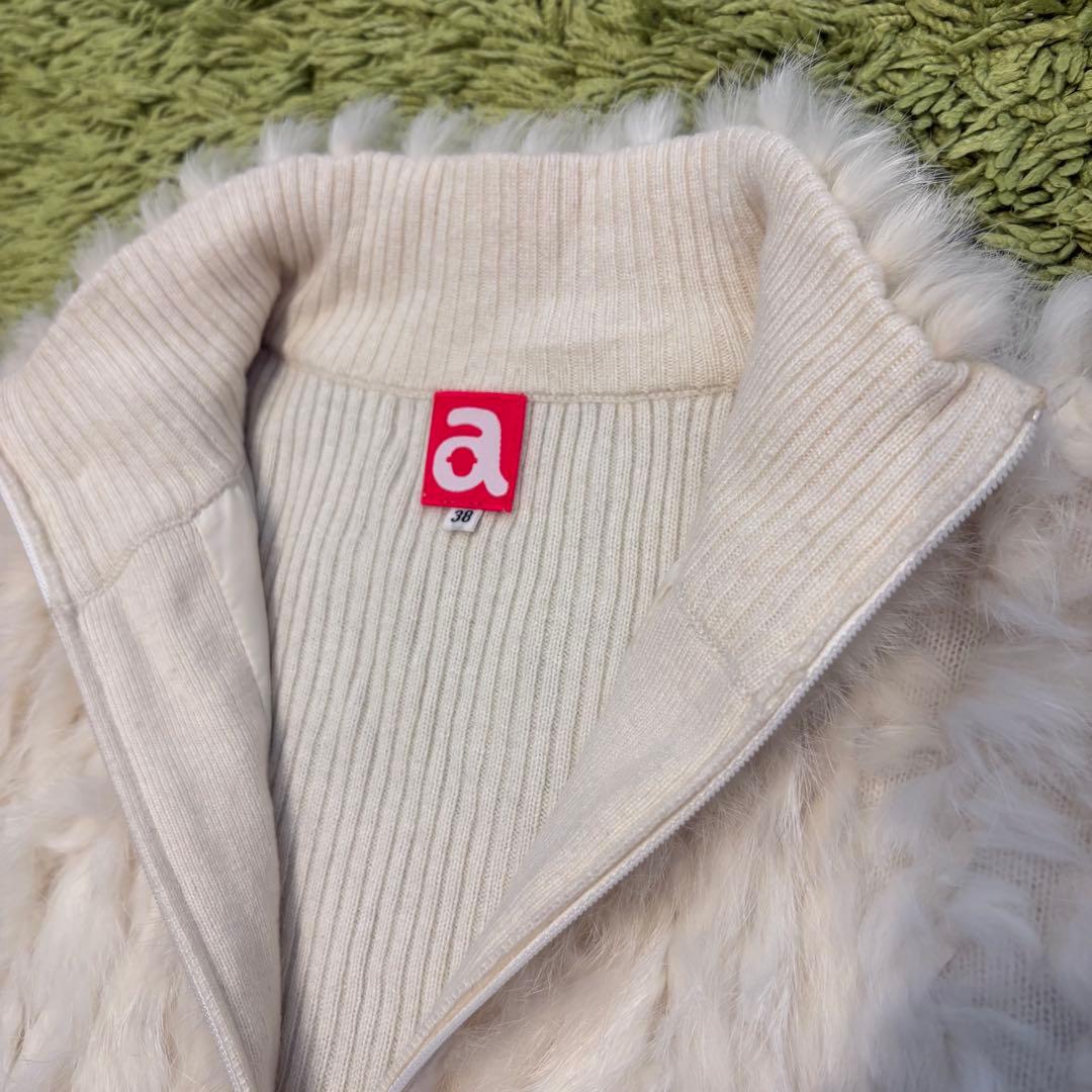 archivio アルチビオ ジップジャケット アイボリー ラビットファー 38