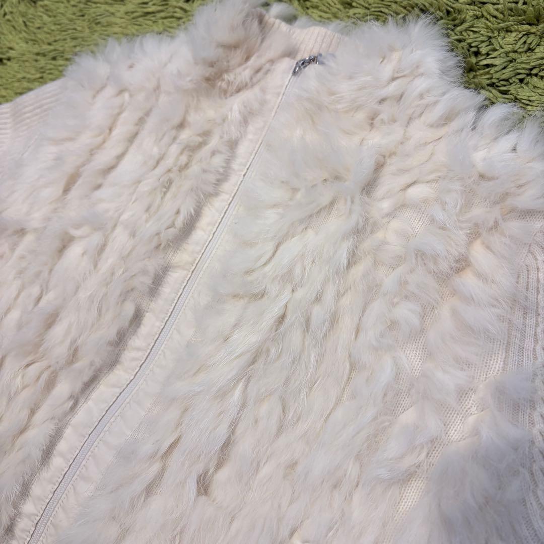 archivio アルチビオ ジップジャケット アイボリー ラビットファー 38