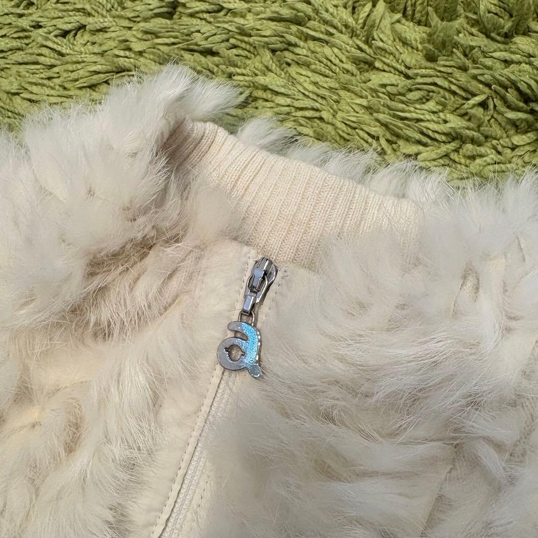 archivio アルチビオ ジップジャケット アイボリー ラビットファー 38