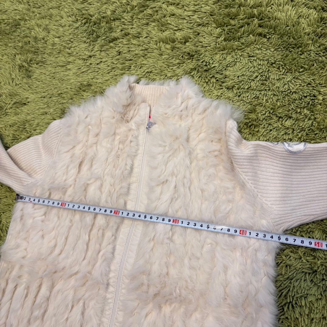 archivio アルチビオ ジップジャケット アイボリー ラビットファー 38
