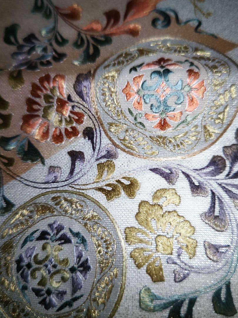 高級袋帯　刺繍　中国蘇州刺繍　夏帯