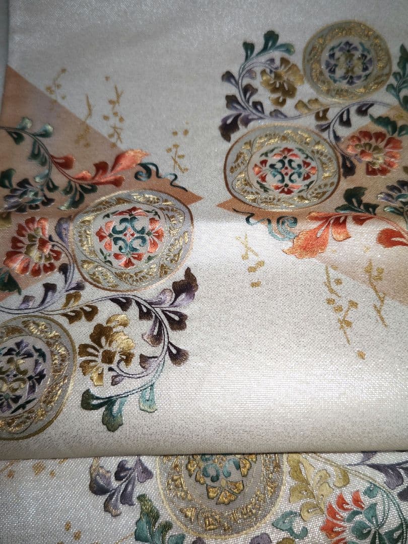 高級袋帯　刺繍　中国蘇州刺繍　夏帯