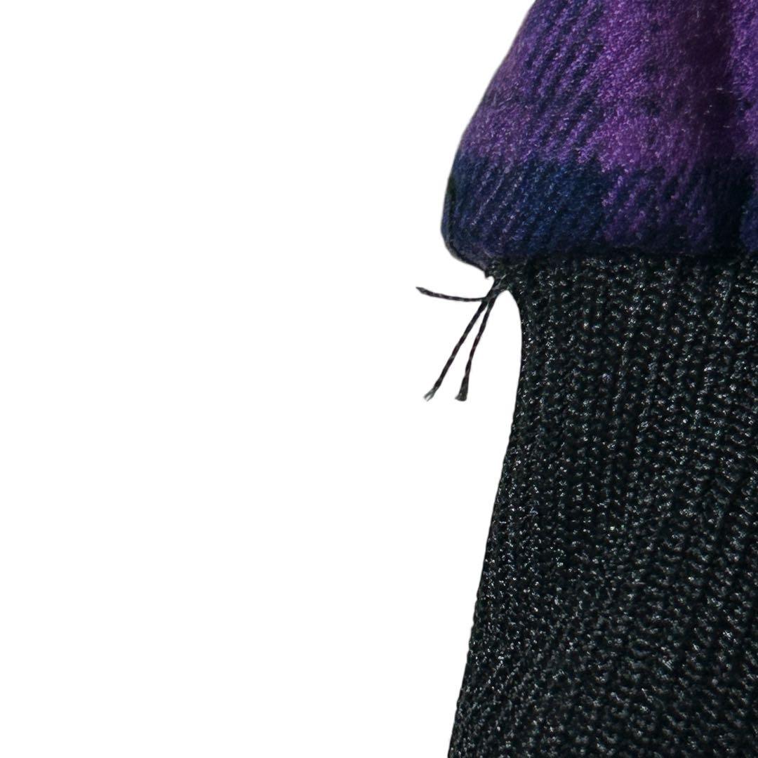 即完品✨REFLEM ハーネスロゴベルトカーゴパンツ パープルチェック FREE