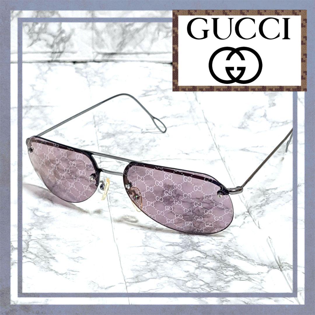【美品/希少】グッチ GUCCI GG パープル サングラス メタルフレーム