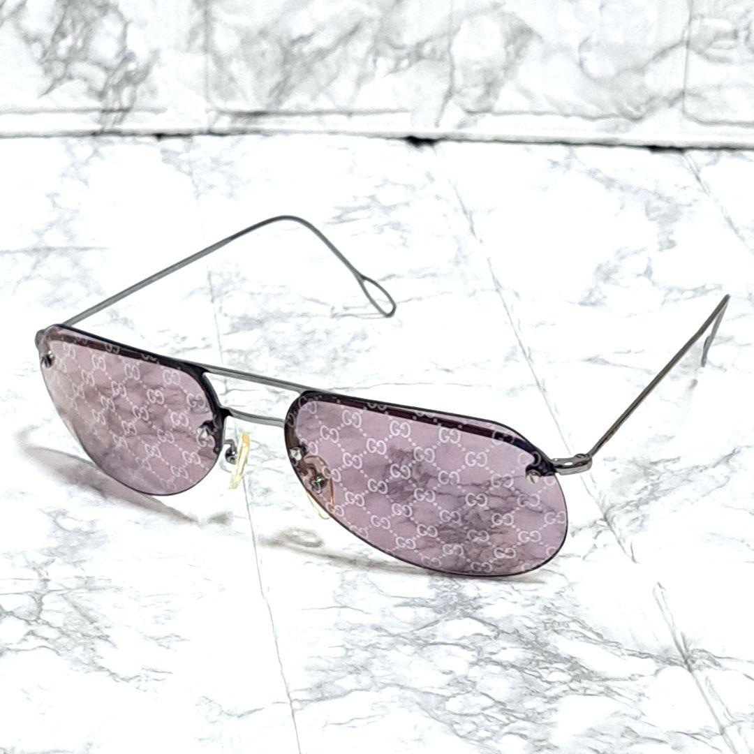 【美品/希少】グッチ GUCCI GG パープル サングラス メタルフレーム