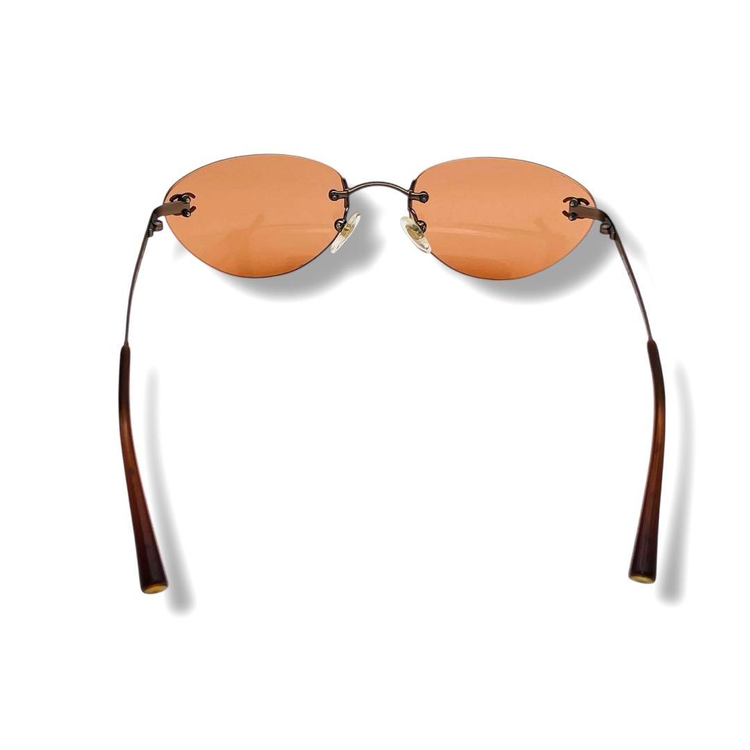 【希少】シャネルサングラス ココマーク リムレス オレンジ系 ヴィンテージY2K