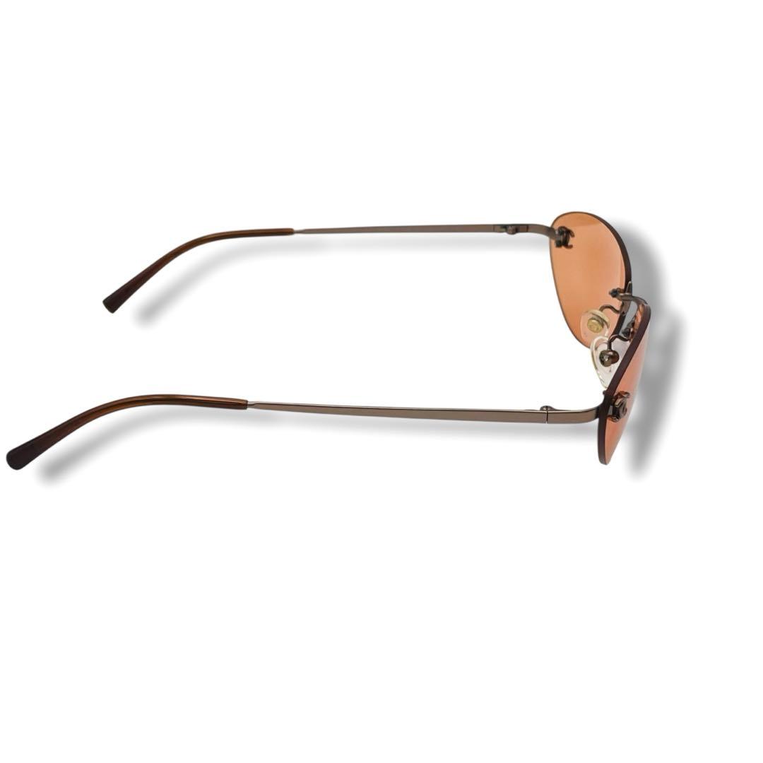 【希少】シャネルサングラス ココマーク リムレス オレンジ系 ヴィンテージY2K