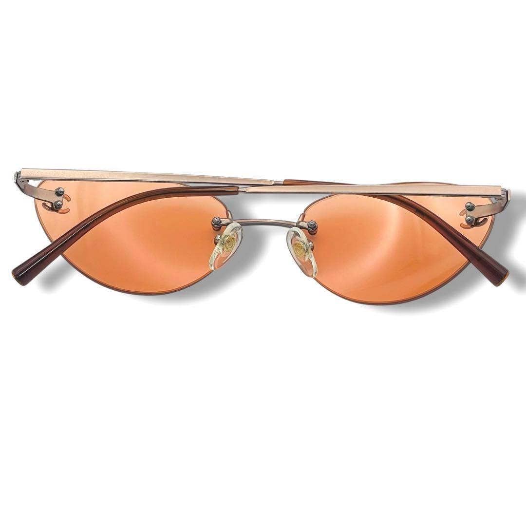 【希少】シャネルサングラス ココマーク リムレス オレンジ系 ヴィンテージY2K