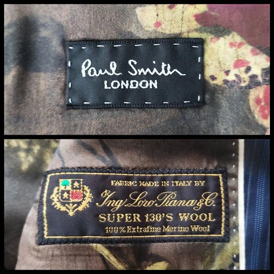 極美品✨ポールスミス×ロロピアーナ スーツ 花柄 SUPER130's 紺 XL