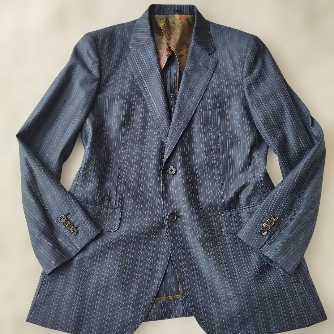 極美品✨ポールスミス×ロロピアーナ スーツ 花柄 SUPER130's 紺 XL