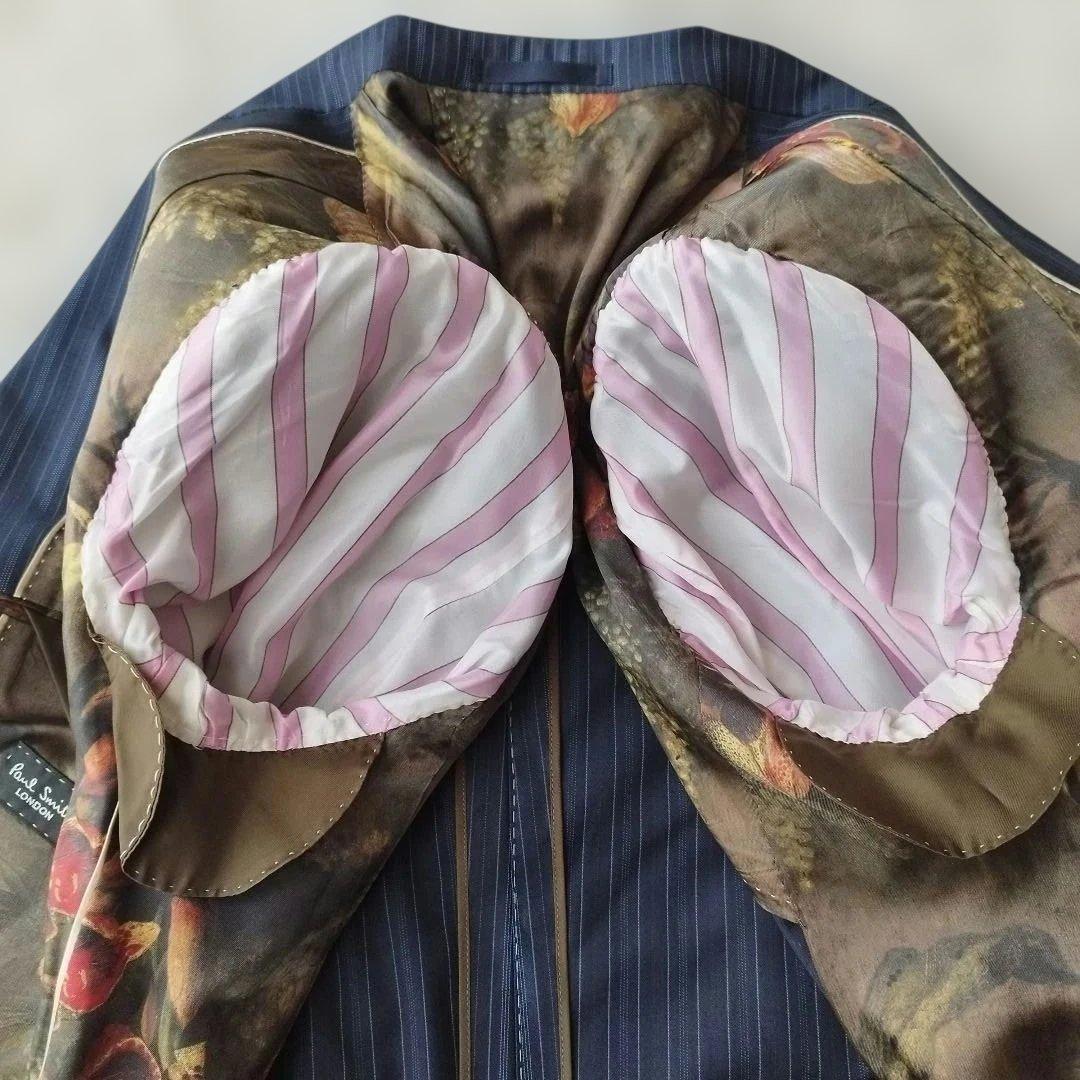 極美品✨ポールスミス×ロロピアーナ スーツ 花柄 SUPER130's 紺 XL