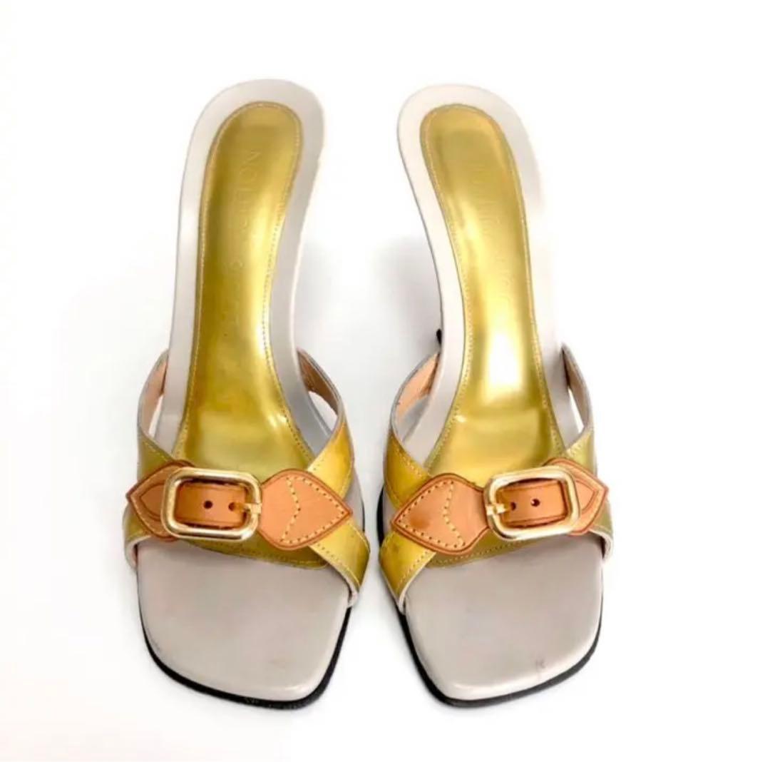 ルイヴィトン　ヴェルニ サンダル　ミュール　イエロー　エナメル　36 1/2