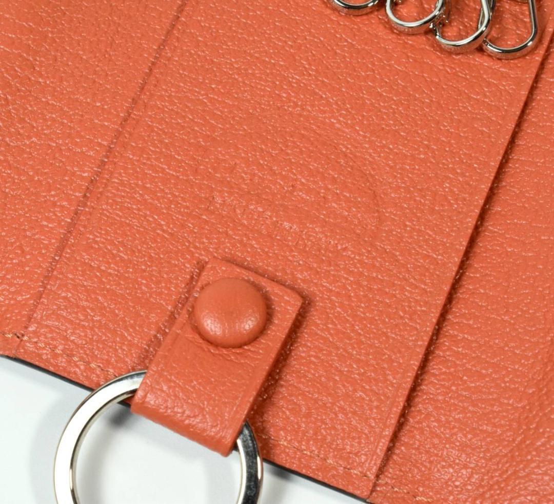 未使用 ラルコバレーノ 山羊革 レザーキーケース 5連ダークブラウン イタリア製