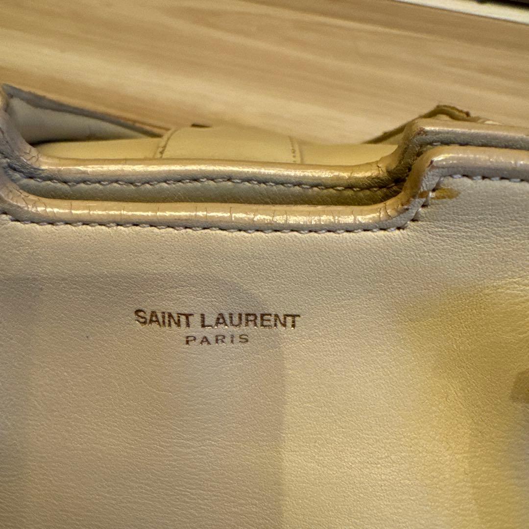 サンローラン　YVES SAINTLAURENT Yラインハンドバッグベージュ