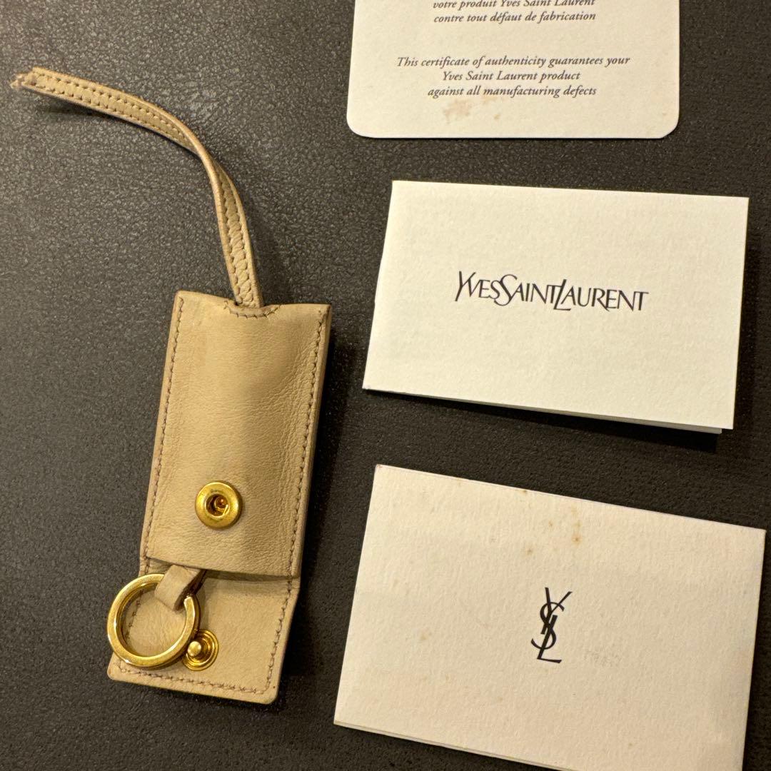 サンローラン　YVES SAINTLAURENT Yラインハンドバッグベージュ