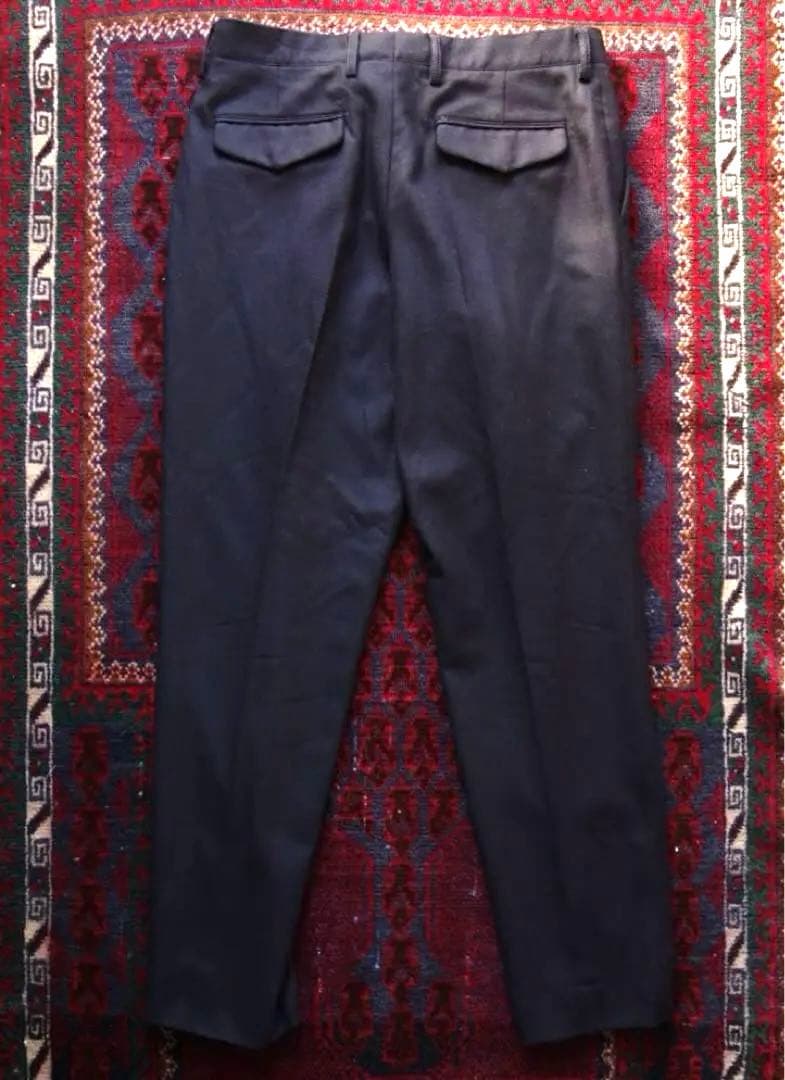 TOMORROWLAND ウールフランネル スラックス ネイビー50 L 日本製