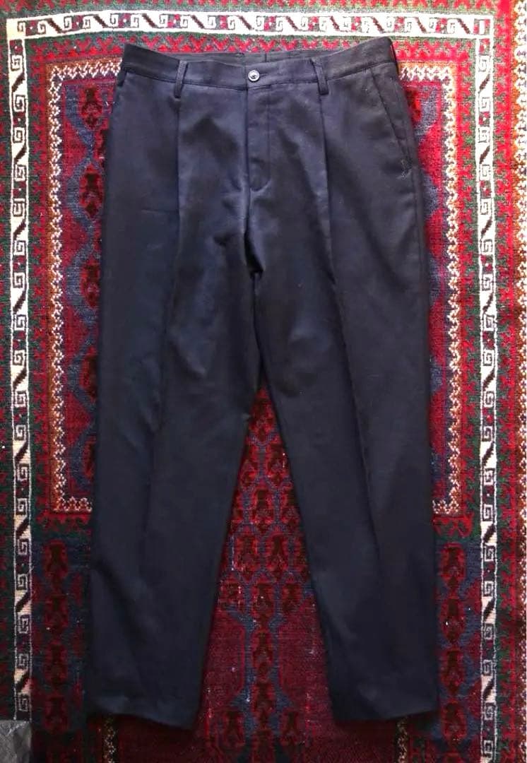 TOMORROWLAND ウールフランネル スラックス ネイビー50 L 日本製