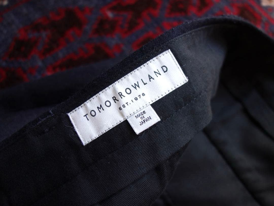 TOMORROWLAND ウールフランネル スラックス ネイビー50 L 日本製
