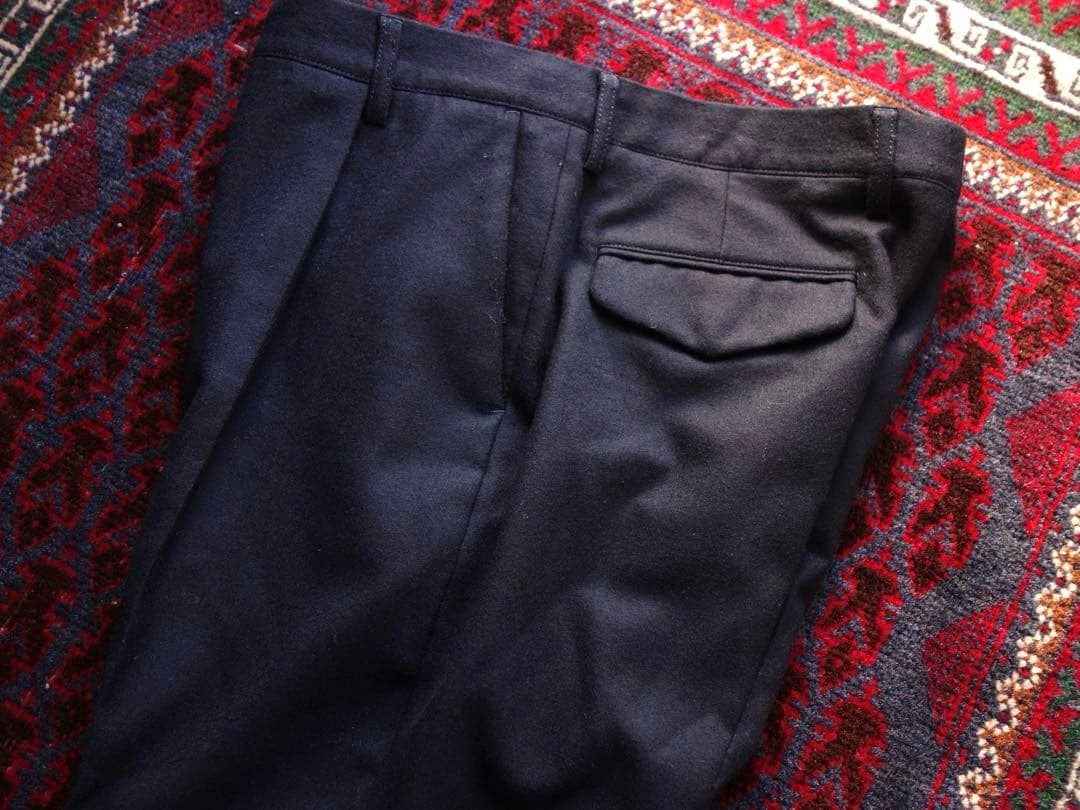 TOMORROWLAND ウールフランネル スラックス ネイビー50 L 日本製