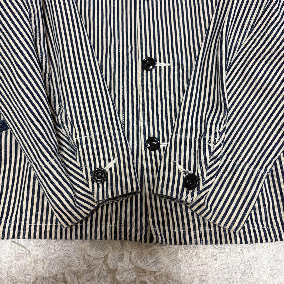 シュガーケーンウォバッシュストライプエンジニアジャケット　デニム切替