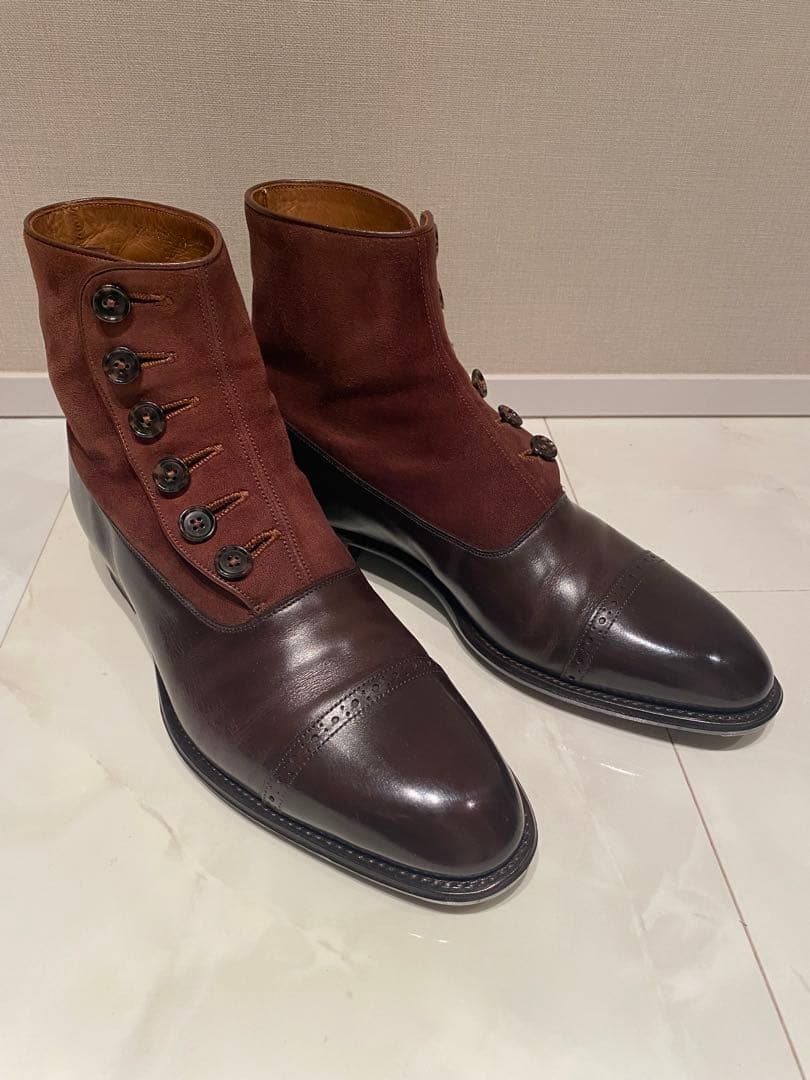 大塚製靴　ボタンブーツ　ブラウン