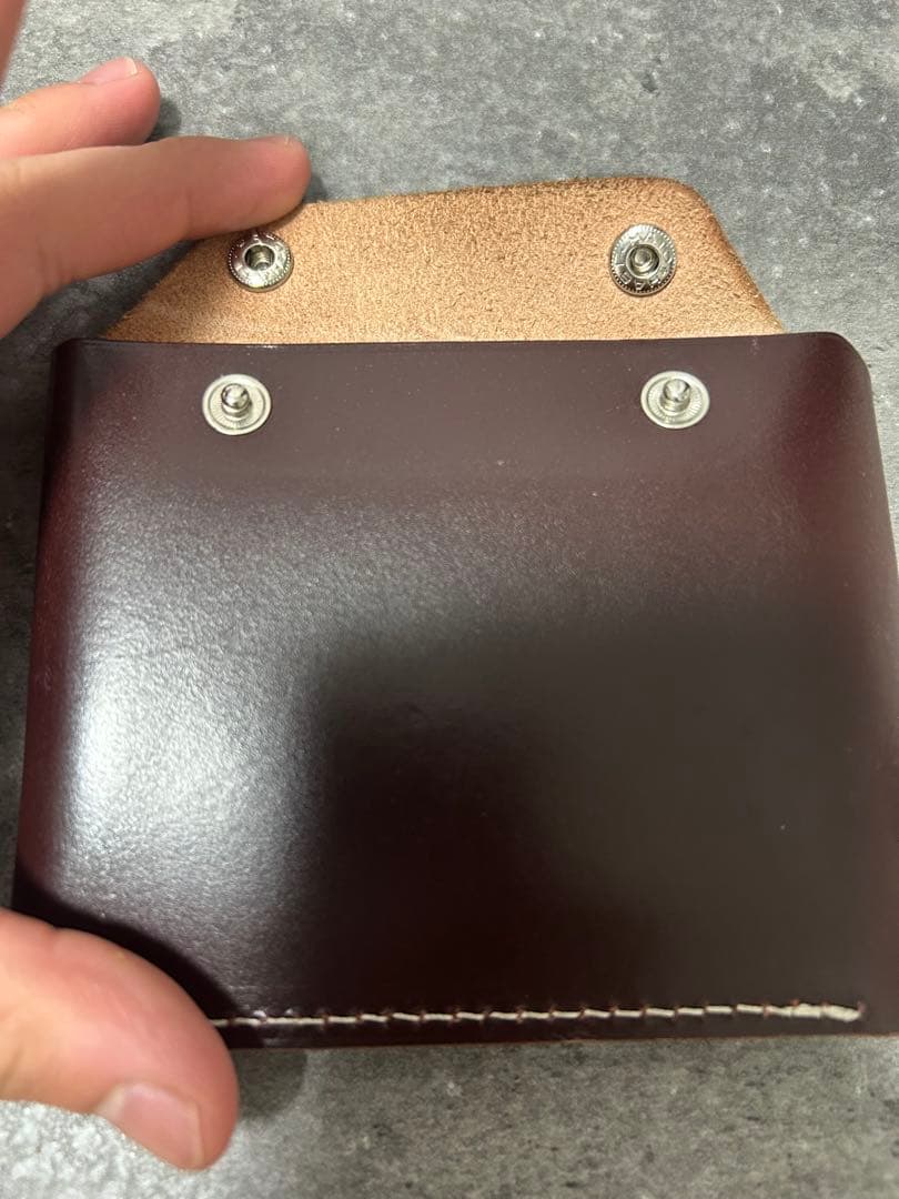 五助屋レザー　ライダースミニウォレット改　ワインモデル　ナチュラル　即購入OK