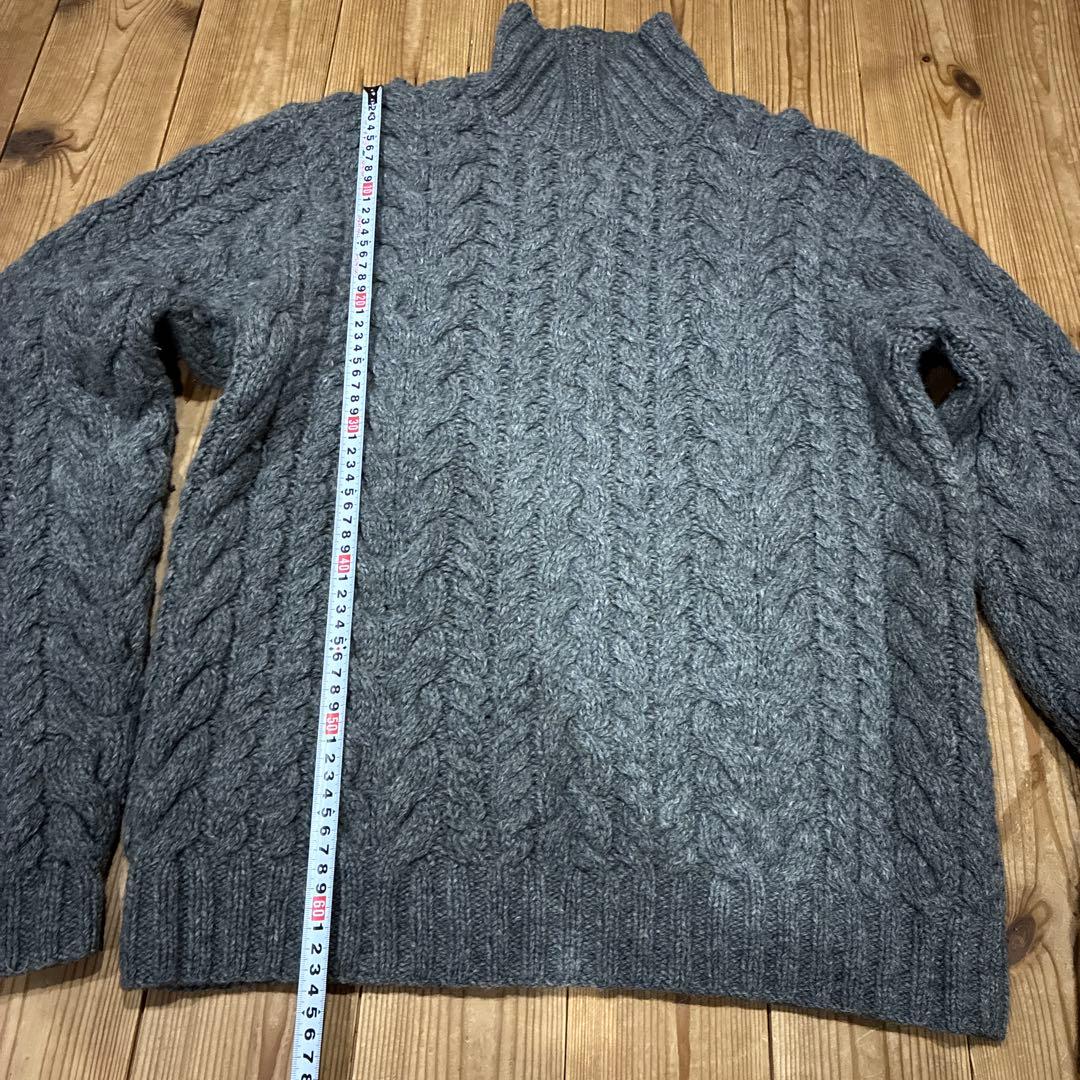 ラルフローレン　L ハンドニット　グレー　編み　ケーブルニット　ハイネック
