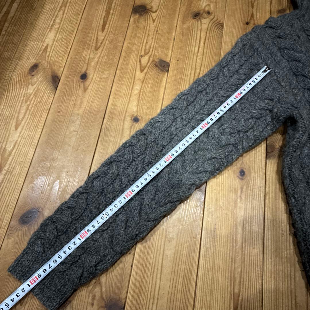 ラルフローレン　L ハンドニット　グレー　編み　ケーブルニット　ハイネック