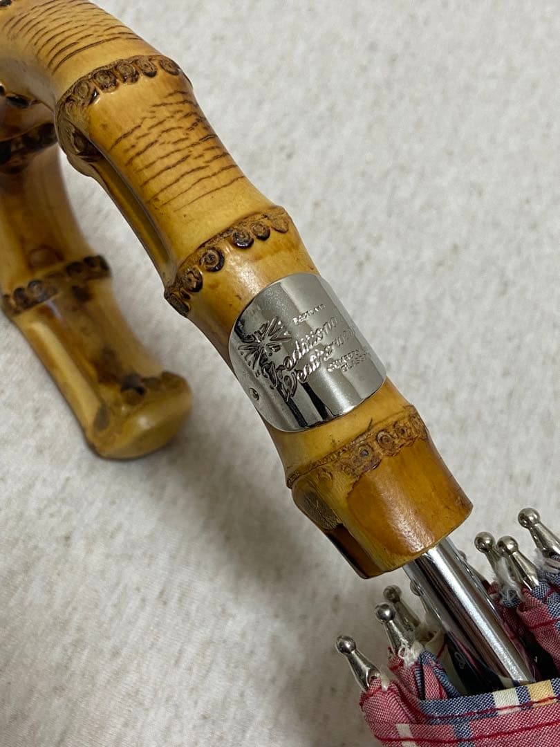 【トラディショナルウェザーウェアー 】バンブー折りたたみ晴雨兼用傘（チェック柄）